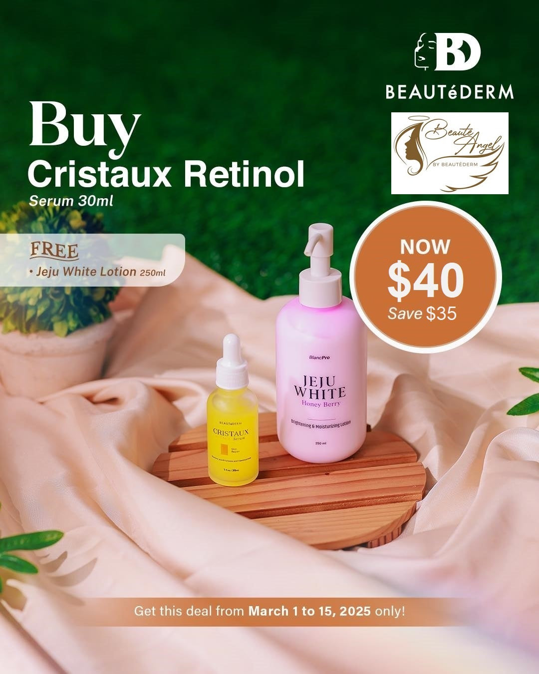 𝐑𝐄𝐀𝐃𝐘, 𝐒𝐄𝐓, 𝐌𝐀𝐑𝐂𝐇 promo for Cristaux Retinol Serum Skin Repair 30ml