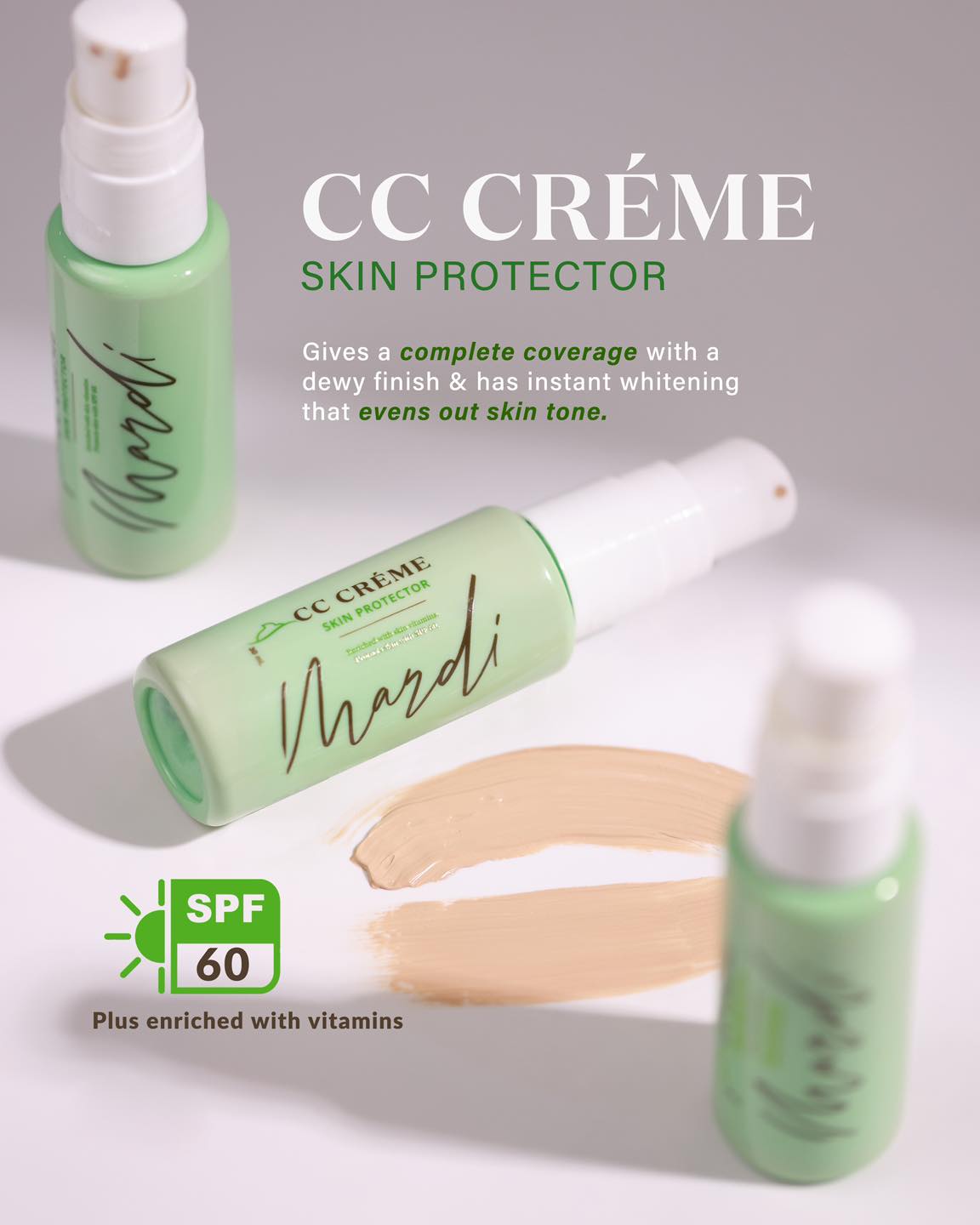 MARDI Cosmetics CC Creme with SPF60 30ml (Light Beige)