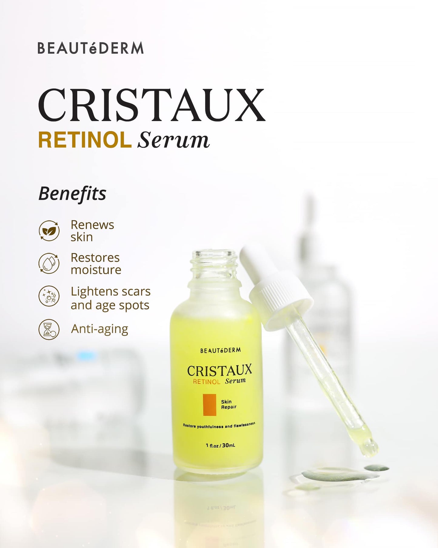 Beautéful OCT-offers for Cristaux Retinol Serum Skin Repair 30ml