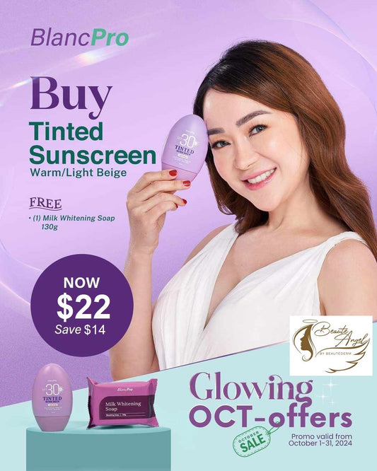 Glowing OCT-offers for BlancPro Tinted Sunscreen 50ml (warm beige)