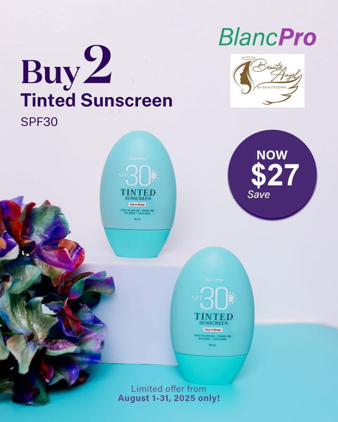 August Fresh Finds Promo for BlancPro Tinted Sunscreen 50ml (warm beige)