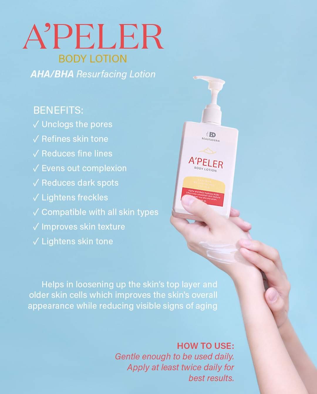 A'PELER Body Lotion (AHA/BHA Resurfacing Lotion) 200ml